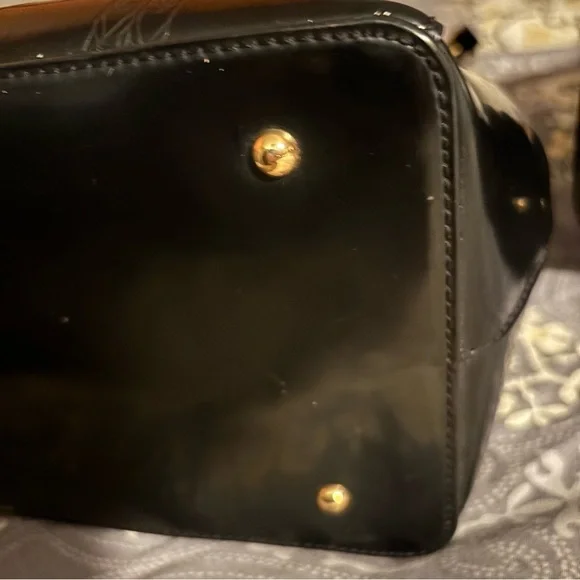 Lauren Ralph Lauren Taylor Black Embossed Satchel - Picture 8 of 11